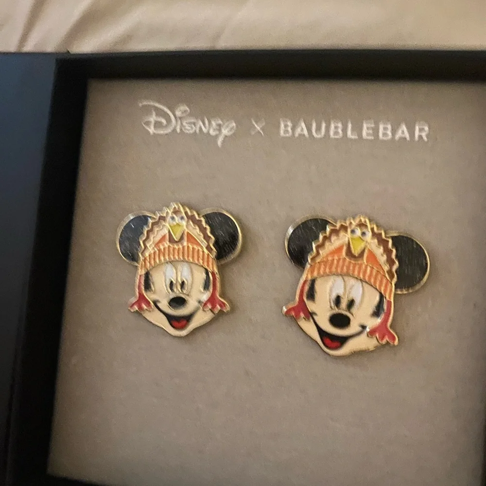 NEW Disney BaubleBar Thanksgiving Mickey Mouse earrings